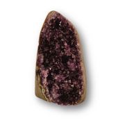 Amethyst Standobjekt Geode, Amethyst-Kristall-Druse aus Uruguay, kleine dunkle Spitzen auf zwei Seiten, N1140