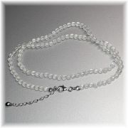 Kristall Edelstein Halskette mit facettierten Bergkristall Kugeln, Silber Verschluss mit Verlängerung