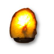 Achat Steinlampe Kristall mit schöner Maserung, dekorative Edelstein Lampe teilpoliert, N224