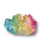 Bergkristall Spitzen-Gruppe, Aqua Aura Kristall Spitzen Gruppe, Bergkristalle bunt bedampft, N286