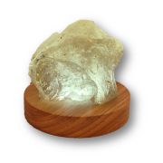 Rauchquarz Rohsteinbrocken, Quarz beleuchtet auf LED Sockel, Echter unbehandelter Rauchquarz Rohstein Natur belassen