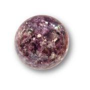 Lepidolith Kugel, Edelstein-Kugel mit besonders schöner Maserung, Steinkugel 55 mm Durchmesser, N297