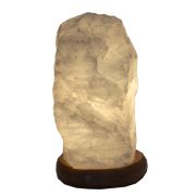 Bergkristall Rohsteinlampe, ca.3-4 kg, Naturgewachsene Kristall Stein Lampe kaufen, Edelsteinlampe mit Holzsockel, Stein-Leuchte