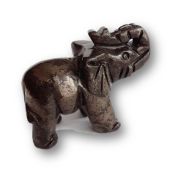 Edelstein-Tier Elefant aus Pyrit, Tiergravur ca. 5 cm, Glücksbringer und sehr beliebtes Sammelobjekt