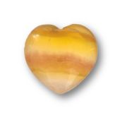Edelstein Herz Handschmeichler, Deko-Herz aus gelben Fluorit Stein, Muttertags-Herz