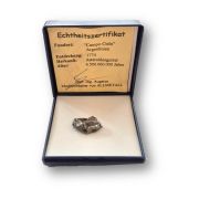 Sternschnuppe in Box, echter Meteorit mit Zertifikat, ihr persönlicher Glückbringer, N9.94