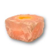 Rosenquarz Stein Teelichthalter, Edelstein Teelicht rosa Quarz, Kerzen-Halter, hübsches Stimmungslicht, N120