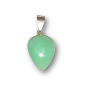 Kleiner Kettenanhänger aus echtem Chrysopras, mit beweglicher Silberöse, N154