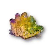 Bunt bedampfte Bergkristall-Gruppe, spiritueller Begleiter oder besondere Dekoration, N260