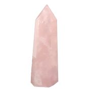 Rosenquarz Standspitze, rosa Quarz echt, polierter Obelisk, Rosenquarzspitze mit Standfläche, N1011