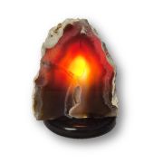 Achat Edelsteinlampe, Naturstein Lampe aus Brasilien mit schöner Maserung, Achatlampe N197