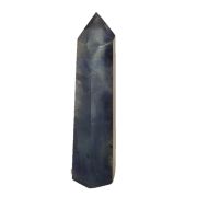 Fluorit blau Kristall Point, Edelstein Standspitze, Therapiestein, Heilsteinspitze, Turm-Obelisk N102