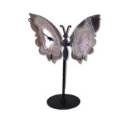 Schmetterling Achat Flügel mit Metall-Halterung, Dekoration, Geschenk-Tipp, Höhe ca. 26 cm