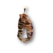 Achatscheibe bedampft, bunt schimmernder Kettenanhänger Achat, N56