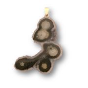 Amethyst Rosette-Stalaktit Anhänger, Kettenanhänger Scheibe groß, Unikat mit Silber Öse, N11