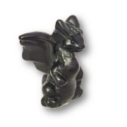 Drache aus schwarzem Obsidian, Obsidian-Drachen handgefertigt, Edelsteintier, ca. 7 cm, Fantasy Figur, spirituelles Geschenk