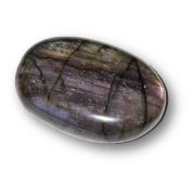 Labradorit polierter Edelstein, Trommelstein flach, blau schimmernder Handschmeichler, Naturstein, Sammelobjekt, N25-35