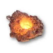 Amethyst Teelichthalter – Naturstein mit violetten Spitzen, Edelstein Deko & Geschenkidee, N119