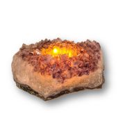 Echter Amethyst Naturstein mit wunderschöner, violetter Kristallstruktur, Kerzenhalter N108