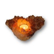 Citrin Edelstein Teelichthalter, Citrin-Kristall Kerzenhalter, N795