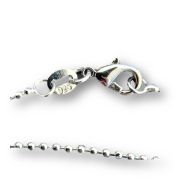 Kugelkette 925´iger Silber, kleine feine Kugel Kette mit Karabiner-Verschluss, ca. 52 cm