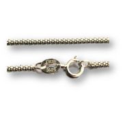 Popcornkette 925´iger Silber, feine Kette mit Federring-Verschluss, ca. 45 cm