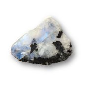 Regenbogen-Mondstein, Labradorit weiß, Scheibe teilpoliert, Natur belassen, N15.3