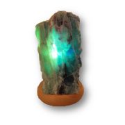 Fluorit Edelstein Lampe, Schöne Steinlampe Front poliert, Echte Naturstein Leuchte aus Fluorit, N210