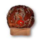 Achatscheibe mit Teelicht- Kerzenhalter aus Holz, Natur Stein kaufen, Achat Scheibe mit besonderer Maserung, N26-1-116