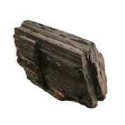 Schörl-Schwarzer Turmalin, liegender Rohstein aus Brasilien, Dekostein Natur belassen, N665