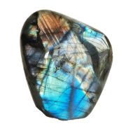 Labradorit stehender Edelstein blau-bunt schimmernd, Dekostein-Standobjekt, N204