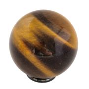 Tigerauge gold-braun Steinkugel, Deko-Kugel, Edelstein-Kugel-Ball, mit Hämatit Aufstellring, N125