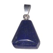 Lapis Lazuli Stein Ketten-Anhänger, Lapislazuli mit Silber Öse, Echter Edelstein Dreieckform (N-004)