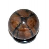 Edelstein Kugel Chiastolith, schöne Kreuzstein Kugelform, Handschmeichler, Durchmesser ca. 25 mm