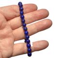 Lapislazuli Kugel Armband | kleine blaue Perlen auf Strechband | Lapis Armschmuck | Steinarmband echt