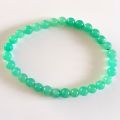 Chrysopras Armband, Edelstein Kugel Armschmuck auf Strechband, ca. 6mm grüne Steinkugeln