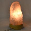 Rosenquarz Lampe, Edelstein Beleuchtung, kleine Rosa Kristall Lampe, komplett mit Holzsockel