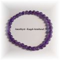 Amethyst Kugel-Armband, Edelstein Armschmuck auf Strechband gefertigt, Perlen ca. 6mm/dm, Kraftarmband