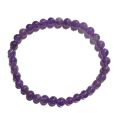 Amethyst Kugel-Armband, Edelstein Armschmuck auf Strechband gefertigt, Perlen ca. 6mm/dm, Kraftarmband