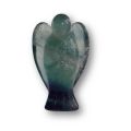 Regenbogen Fluorit Edelstein Engel, Schutzengel, violett-grüner Steinengel zur Dekoration, ca. 5 cm
