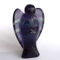 Regenbogen Fluorit Edelstein Engel, Schutzengel, violett-grüner Steinengel zur Dekoration, ca. 5 cm