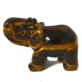 Edelstein-Tier Tigerauge Elefant | Tiergravur ca. 5 cm | Edelstein-Gravur Elefant aus Tigerauge | Glücksbringer und Heilstein | sehr beliebtes Sammelobjekt bei Groß und Klein