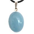 Aquamarin (Beryll) Edelsteinschmuck Anhänger mit 925 Sterling Silber Schlaufen Öse, Schöner zeitloser eleganter Kettenanhänger, Edelstein-Anhänger