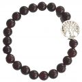 Granat Kugel Armband, mit Baum des Lebens Ornament, Granat Perlen auf Strechband