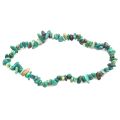 Chrysokoll Splitter Armband, kleine polierte Edelsteine auf Strechband, Armschmuck für Damen und Herren