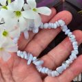 Chalcedon Edelstein Armband, Blau-gebänderte Chalcedon Armbandkette, Armschmuck