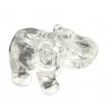Edelsteintier Elefant, Figur aus Bergkristall, Handarbeit, Glücksbringer, Sammelobjekt, ca. 5 cm