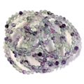 Fluorit Edelstein Kugel Armband | Regenbogen-Fluorit Perlen ca. 6 mm Durchmesser| Armschmuck für Damen, Herren, Jugendliche, auf Elastikband