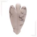 Howlith Engel-Figur, Glücksbringer, Edelsteinengel, Schutzengel, Standfigur Edelstein Handarbeit, ca. 5 cm