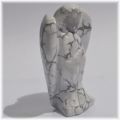 Howlith Engel-Figur, Glücksbringer, Edelsteinengel, Schutzengel, Standfigur Edelstein Handarbeit, ca. 5 cm